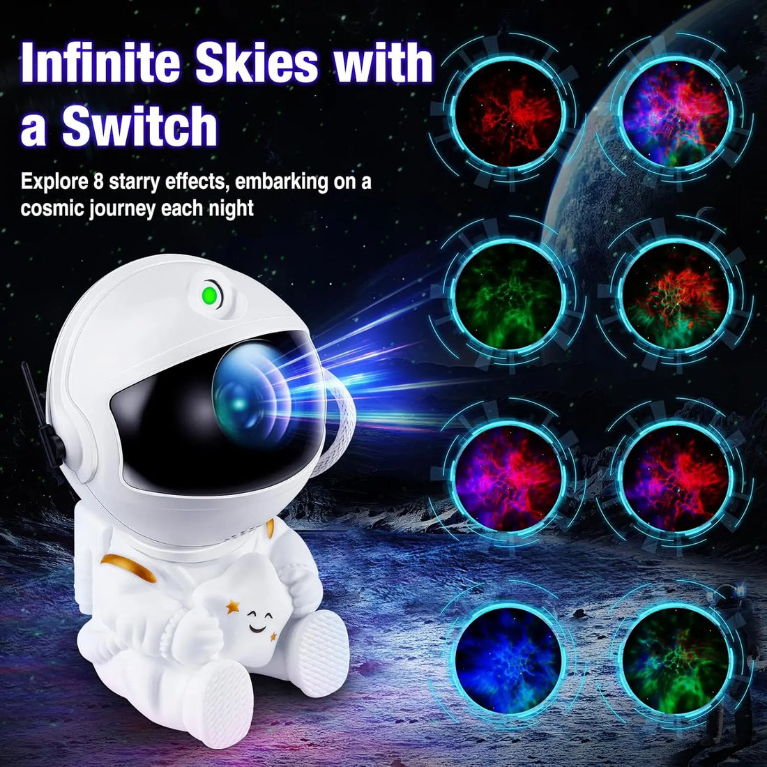 Star Projector Galaxy Night Light Astronaut Space Projector