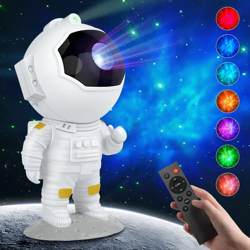 Astronaut Galaxy Starry Sky Projector Night Light Remote Control Rocket Nebula Projection Lamps For Bedroom Christmas Kids Gift